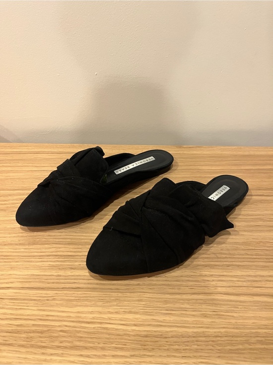 Veronica Beard Shoes - Veronica Beard Black Suede Knotted Pointed Mules